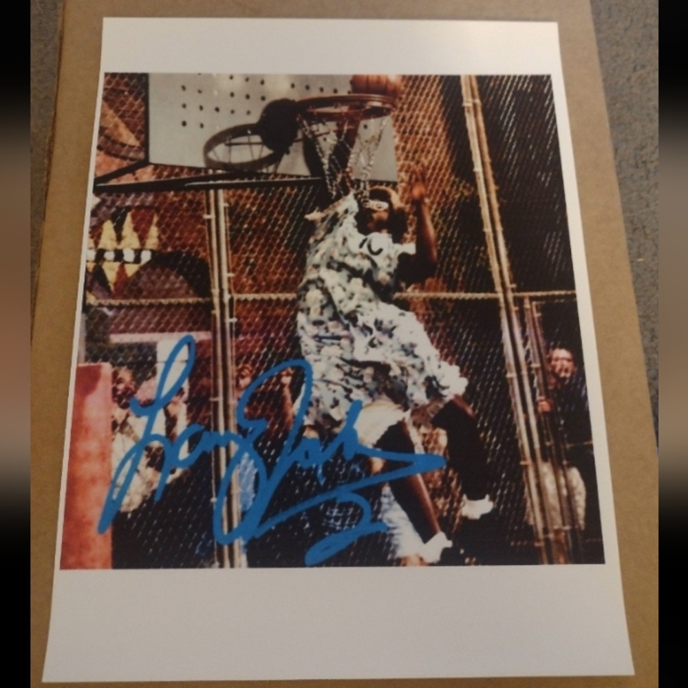 LARRY JOHNSON GRANDMAMA OLD SCHOOL CHARLOTTE HORNET GLOSSY NBA 8.5x11 POSTER!🔥